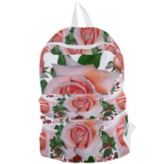 Roses Flowers Berries Arrangement Foldable Lightweight Backpack by Pakrebo