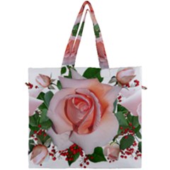 Roses Flowers Berries Arrangement Canvas Travel Bag by Pakrebo