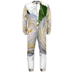 Flowers Roses White Fragrant OnePiece Jumpsuit (Men) 