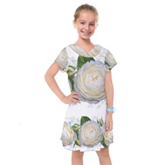 Flowers Roses White Fragrant Kids  Drop Waist Dress