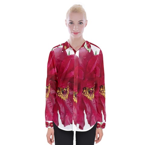 Flowers Red Peony Arrangement Womens Long Sleeve Shirt by Pakrebo