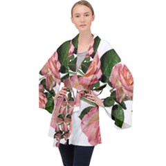 Roses Flowers Perfume Garden Velvet Kimono Robe by Pakrebo