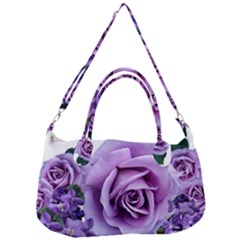 Roses Violets Flowers Arrangement Removal Strap Handbag by Pakrebo