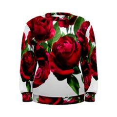 Roses Flowers Red Romantic Garden Women s Sweatshirt by Pakrebo