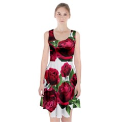 Roses Flowers Red Romantic Garden Racerback Midi Dress by Pakrebo