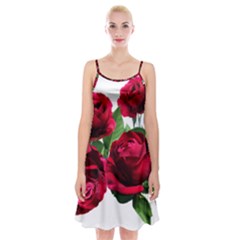 Roses Flowers Red Romantic Garden Spaghetti Strap Velvet Dress by Pakrebo