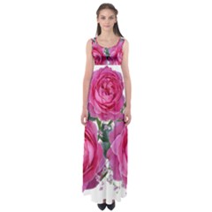 Roses Gypsophila Flowers Fragrant Empire Waist Maxi Dress by Pakrebo