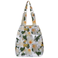 Lilies Belladonna White Flowers Center Zip Backpack by Pakrebo