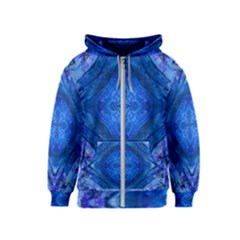 Boho Bohemian Hippie Tie Dye Cobalt Kids  Zipper Hoodie by CrypticFragmentsDesign