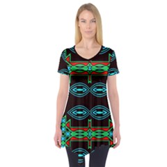 Ovals And Tribal Shapes                               Short Sleeve Tunic by LalyLauraFLM