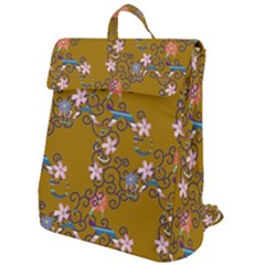 Textile Flowers Pattern Flap Top Backpack by HermanTelo