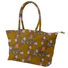 Textile Flowers Pattern Canvas Shoulder Bag by HermanTelo