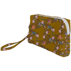 Textile Flowers Pattern Wristlet Pouch Bag (small) by HermanTelo