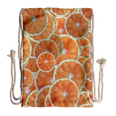 Oranges Background Drawstring Bag (large)