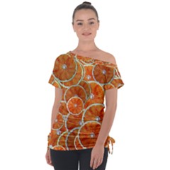 Oranges Background Tie-up Tee