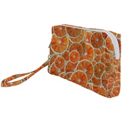 Oranges Background Wristlet Pouch Bag (small)