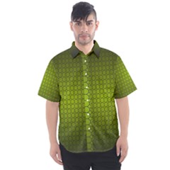 Hexagon Background Circle Men s Short Sleeve Shirt