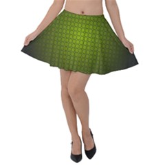 Hexagon Background Circle Velvet Skater Skirt