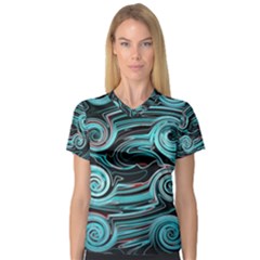 Background Neon Abstract V-neck Sport Mesh Tee