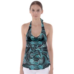 Background Neon Abstract Babydoll Tankini Top