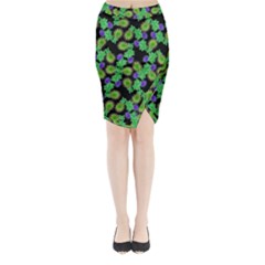 Flowers Pattern Background Midi Wrap Pencil Skirt by HermanTelo