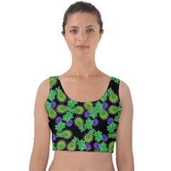 Flowers Pattern Background Velvet Crop Top