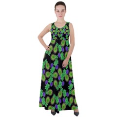 Flowers Pattern Background Empire Waist Velour Maxi Dress by HermanTelo