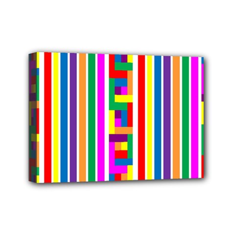 Rainbow Geometric Spectrum Mini Canvas 7  x 5  (Stretched)