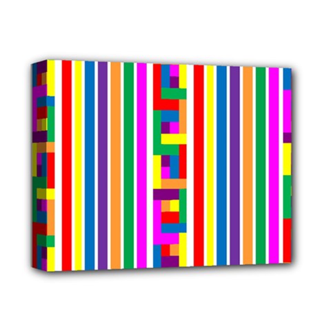 Rainbow Geometric Spectrum Deluxe Canvas 14  X 11  (stretched)