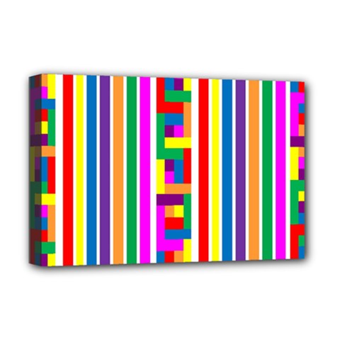 Rainbow Geometric Spectrum Deluxe Canvas 18  X 12  (stretched) by Mariart