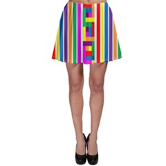 Rainbow Geometric Spectrum Skater Skirt