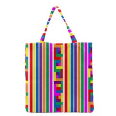 Rainbow Geometric Spectrum Grocery Tote Bag