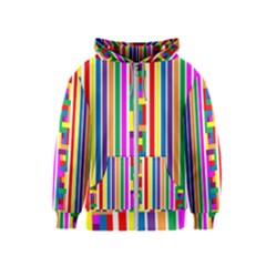 Rainbow Geometric Spectrum Kids  Zipper Hoodie