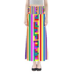 Rainbow Geometric Spectrum Full Length Maxi Skirt