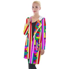 Rainbow Geometric Spectrum Hooded Pocket Cardigan