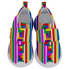 Rainbow Geometric Spectrum Kids  Velcro No Lace Shoes