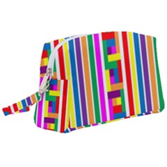 Rainbow Geometric Spectrum Wristlet Pouch Bag (large)