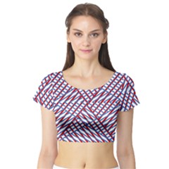 Abstract Chaos Confusion Short Sleeve Crop Top