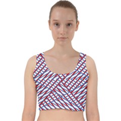 Abstract Chaos Confusion Velvet Racer Back Crop Top