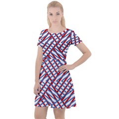Abstract Chaos Confusion Cap Sleeve Velour Dress 