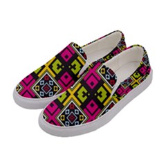 Squares Pattern                                  Women Canvas Slip Ons by LalyLauraFLM