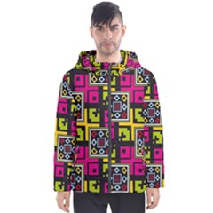 Squares Pattern                                  Men s Hooded Puffer Jacket