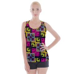 Squares Pattern                                 Criss Cross Back Tank Top by LalyLauraFLM