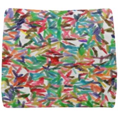 Colorful Paint Strokes On A White Background                                  Seat Cushion