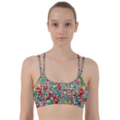 Colorful Paint Strokes On A White Background                                     Line Them Up Sports Bra by LalyLauraFLM