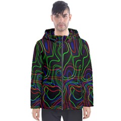 Neon Waves                                  Men s Hooded Puffer Jacket