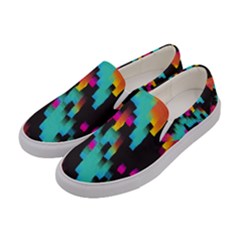 Rectangles in retro colors                              Women s Canvas Slip Ons