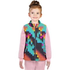 Rectangles In Retro Colors                                 Kid s Puffer Vest