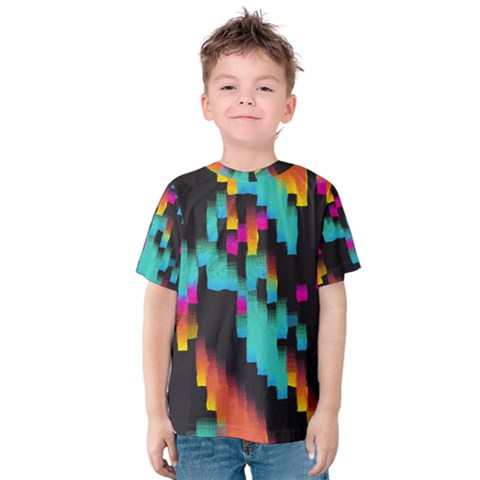 Rectangles In Retro Colors                                  Kid s Cotton Tee by LalyLauraFLM