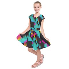 Rectangles in retro colors                                      Kids  Short Sleeve Dress